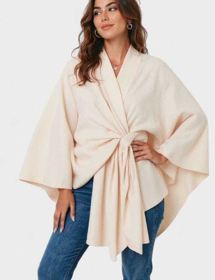 Yvette | Poncho Drapé Élégant
