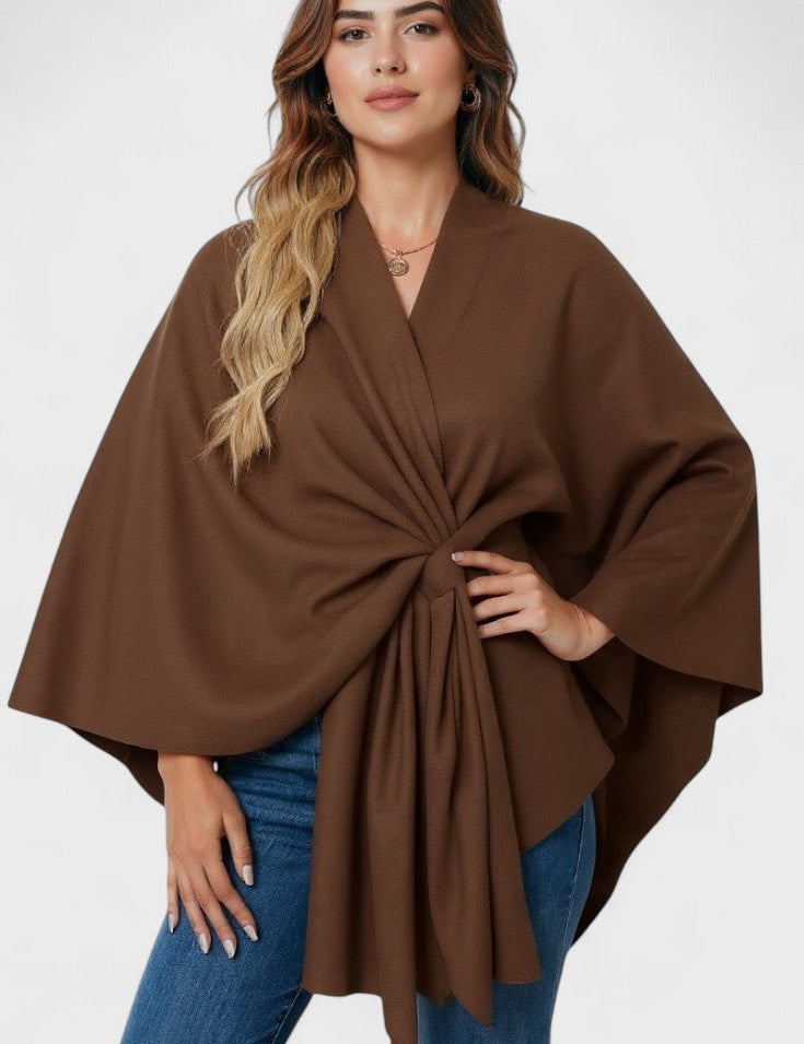 Yvette | Poncho Drapé Élégant