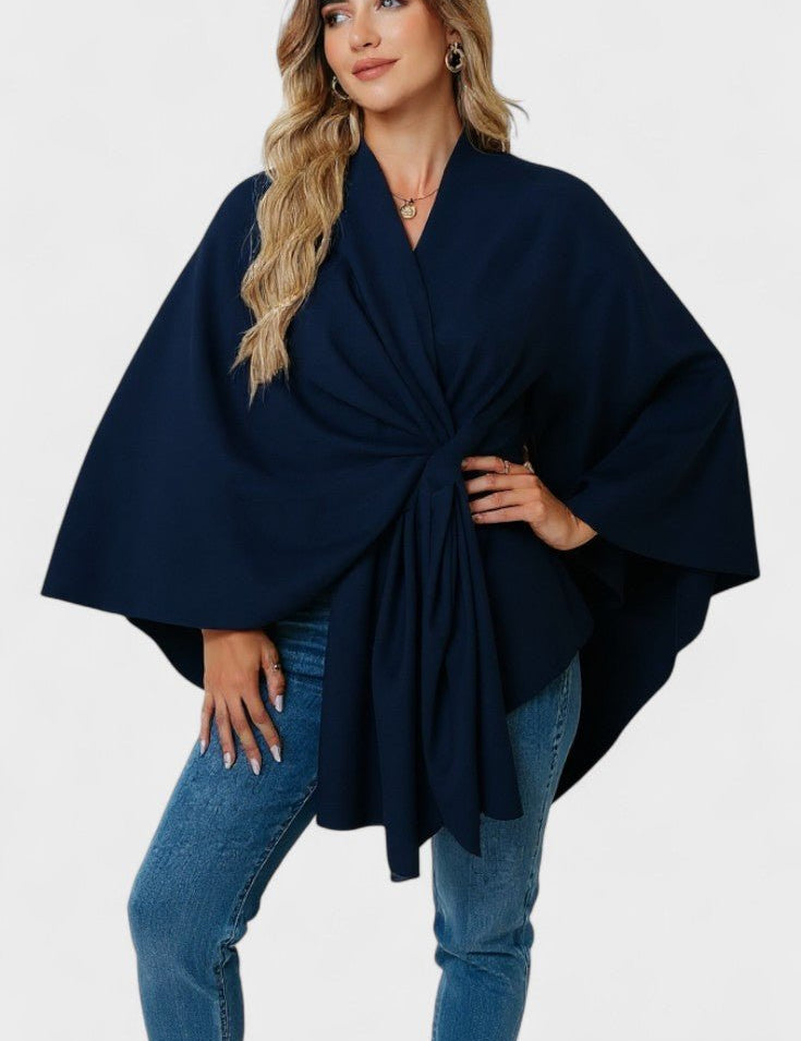 Yvette | Poncho Drapé Élégant