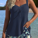Laluna® | Tankini Rayé avec Short de Plage Deux Pièces