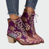 Meda - Chaussures en cuir avec des fleurs