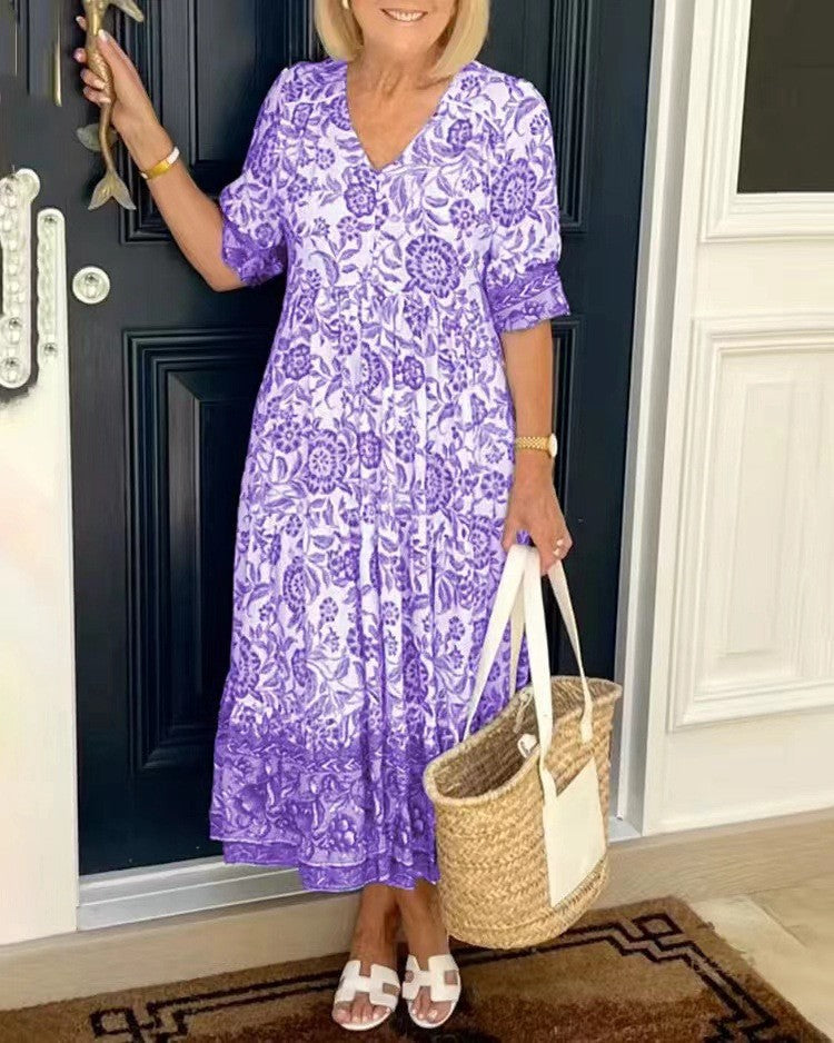 Keisha | Robe Maxi Florale à Col V