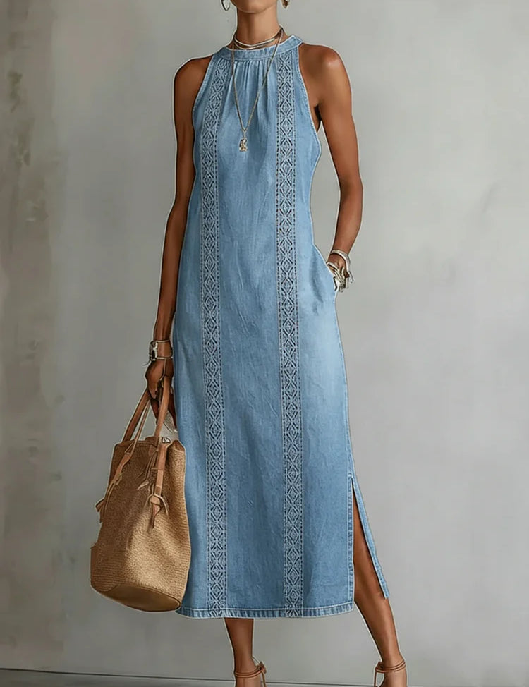 Julia™ | Robe en denim avec dentelle rétro