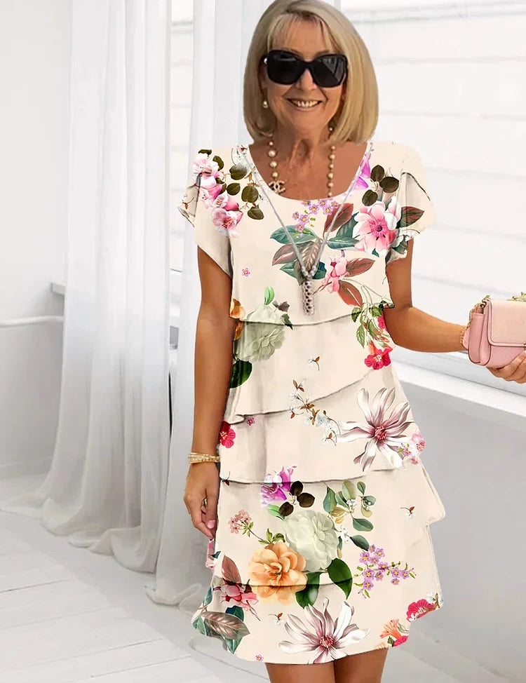 Ellie™ | Robe à couches avec imprimé floral