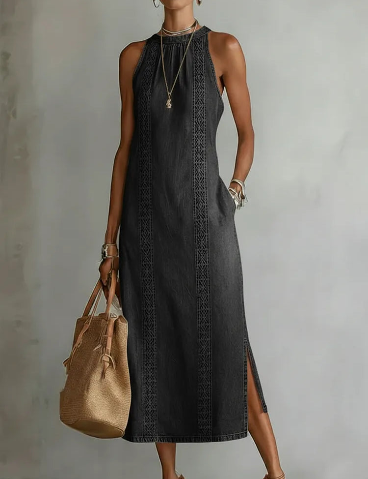 Julia™ | Robe en denim avec dentelle rétro
