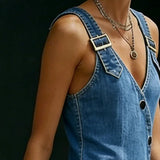 Vera™ | Robe longue en denim avec boutons