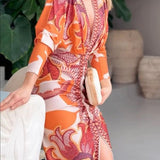 Eva | Robe Midi Dolman Imprimée Unique Sun Escape