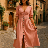 Belle™ | Robe maxi élégante avec boutons