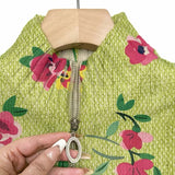 Agnese™ | Cardigan zippé en rose floral et citron vert