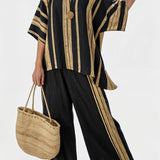 Tamara – haut rayé oversized confortable et pantalons décontractés