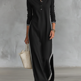 Robe Maxi Sweat Col Boutonné