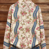 Paola™ | Cardigan Rayé avec Rose Grimpante