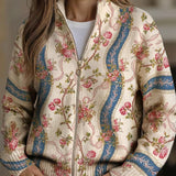 Paola™ | Cardigan Rayé avec Rose Grimpante