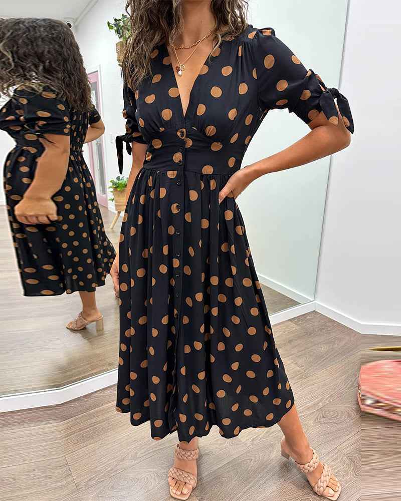 Miley - Robe V-Cou à Pois