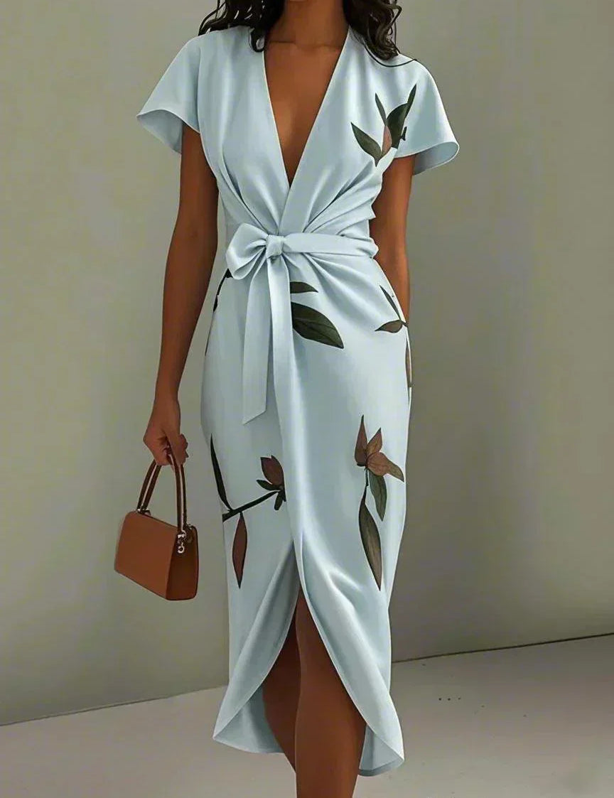 Amelia | Robe Portefeuille Florale Élégante