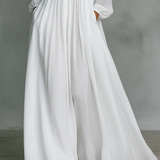 Robe Maxi en Lin Patchwork Col Montant