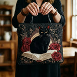 Sac Artisanale - Chat Noir Livres Matelassé