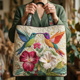 Sac Artisanal - Colibris et Fleurs Blanches
