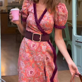 Rosalie™ | Robe élégante à encolure cache-cœur avec imprimé romantique