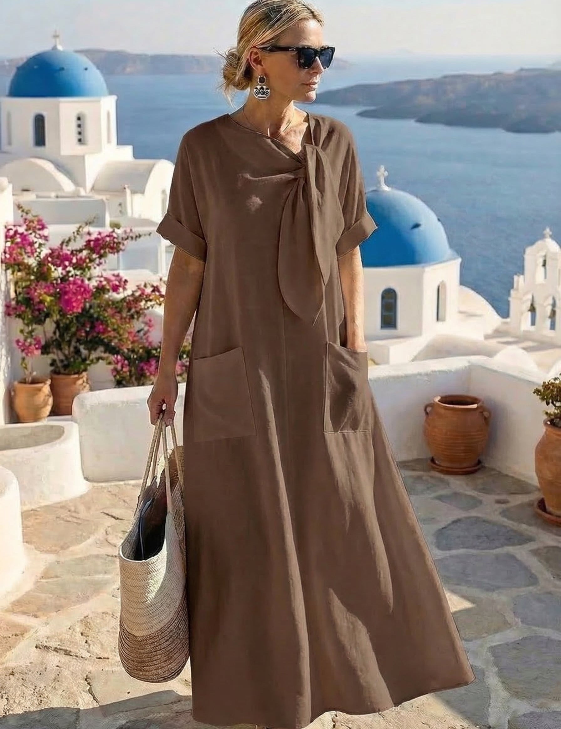 Fleur™ Robe Élégante avec Poches