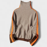 Mai | Pull Luxueux à Col Montant avec Motif de Surpiqure