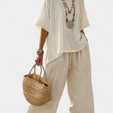 Beatrice – chemise confortable essentielle et pantalon à jambes larges