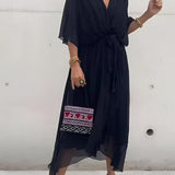 Moniek™ | Robe midi plissée élégante avec nœud