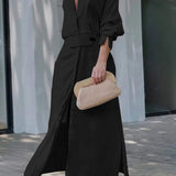 Jeanine™ | Robe longue en lin avec ceinture
