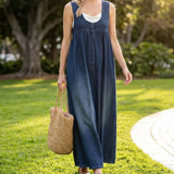 Karen™ | Robe maxi en denim lavé vintage