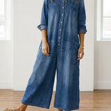 Diana™ | Combinaison en denim vintage avec boutons