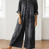 Diana™ | Combinaison en denim vintage avec boutons