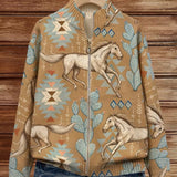 Giovanna™ | Cardigan zippé avec cheval du désert et cactus