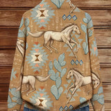Giovanna™ | Cardigan zippé avec cheval du désert et cactus