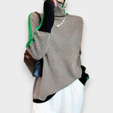 Mai | Pull Luxueux à Col Montant avec Motif de Surpiqure