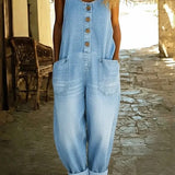 Ruth™ | Salopette en denim de coton lavé vintage
