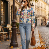 Renata™ | Cardigan zippé floral Jardin botanique