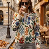 Renata™ | Cardigan zippé floral Jardin botanique