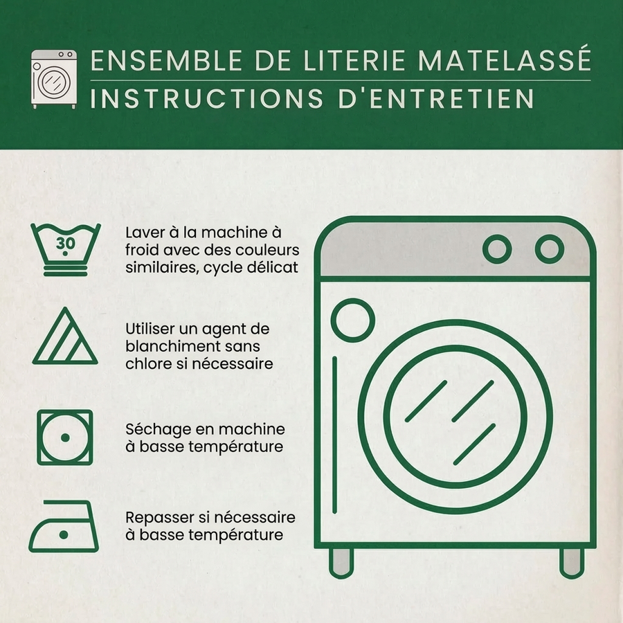 Parure de lit matelassée 3 pièces - Rayon de Soleil
