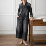 Diana™ | Combinaison en denim vintage avec boutons