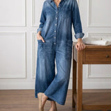 Diana™ | Combinaison en denim vintage avec boutons
